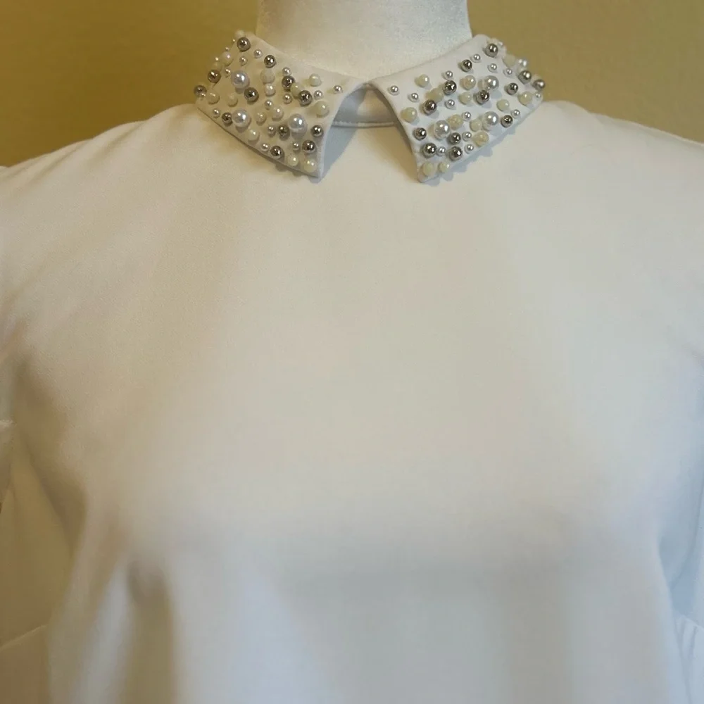 Ted Baker Jaylen Embellished Collar Blouse Top size 2 (US 6) - Picture 6 of 16